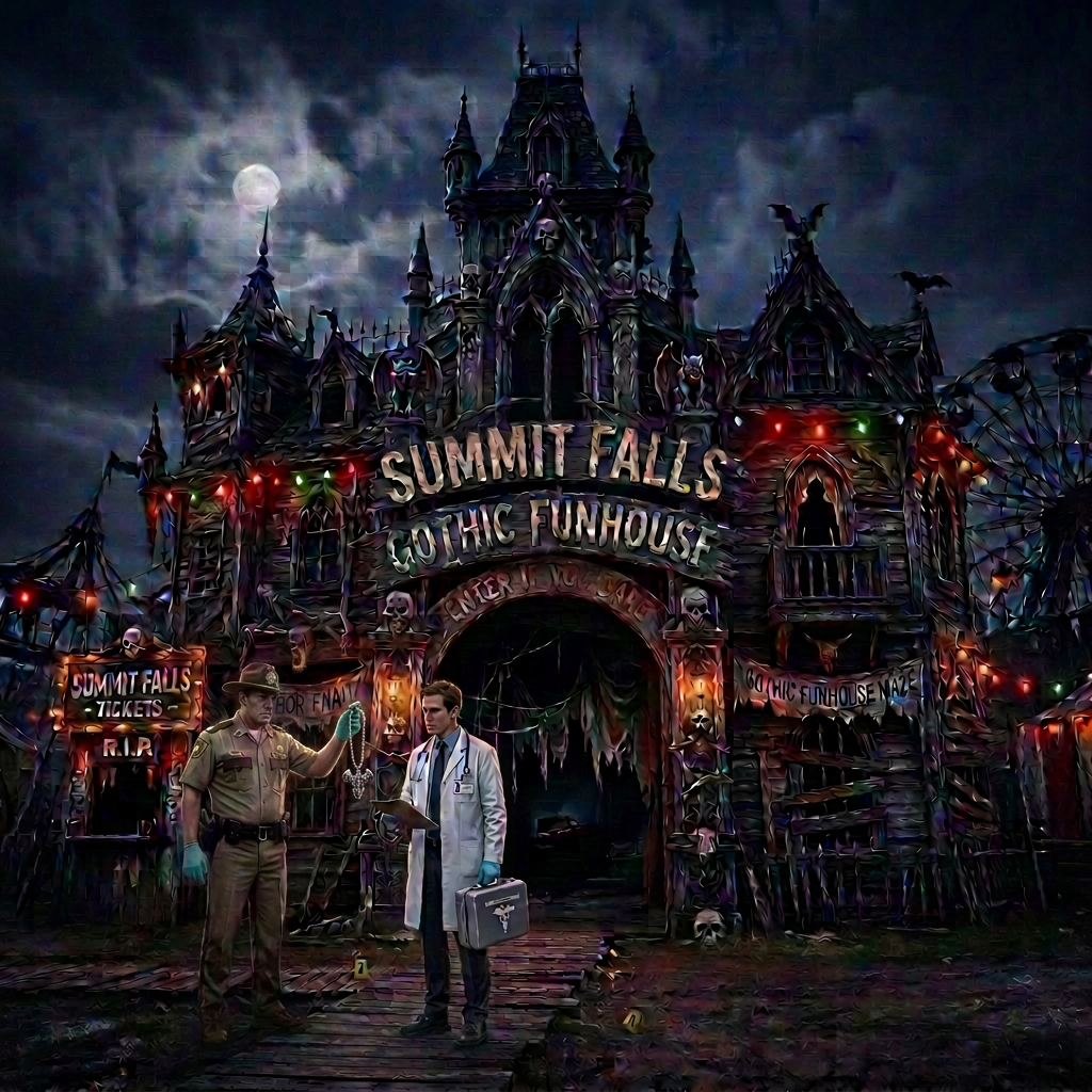 Sheriff and doctor at funhouse